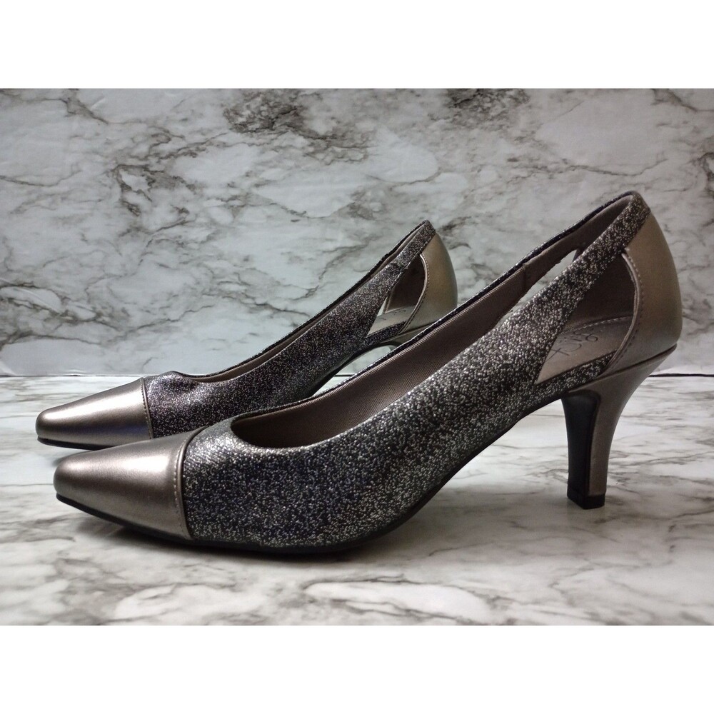 Life Stride Soft System Shimmer Two Tone Pumps High Heels Size 10M
